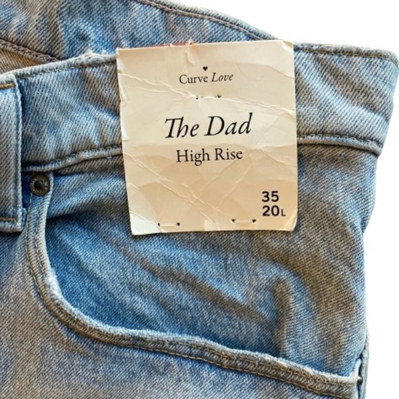 NWT Abercrombie & Fitch The Dad High Rise Curve Love Button Fly Jeans Sz 35 20L - Picture 4 of 10